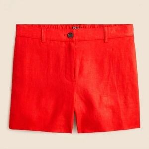 J. Crew Women’s 3" Red Linen Harbor Shorts